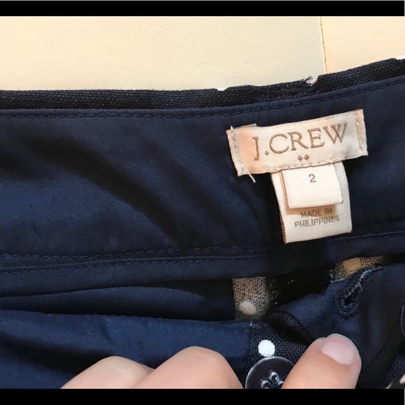 J Crew Scallop-hem Navy Polka Dot Shorts Size 2 - Picture 5 of 7